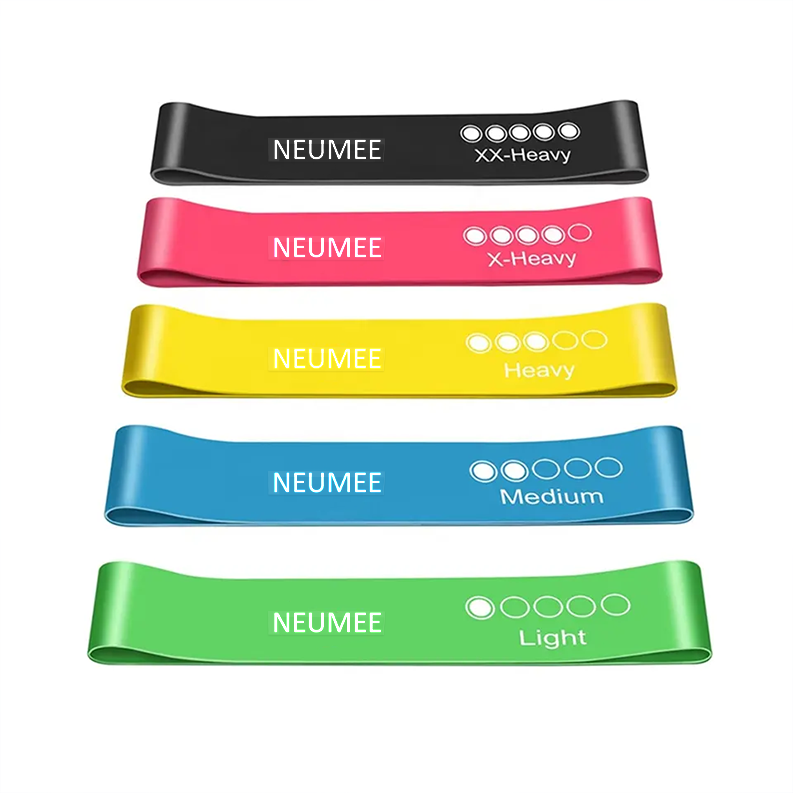 NEUMEE Exercise Resistance Bands for Working Out Legs and Butt Pilates, Yoga, Home Gym Natural Rubber Stretch Bands for Exercise with Instruction