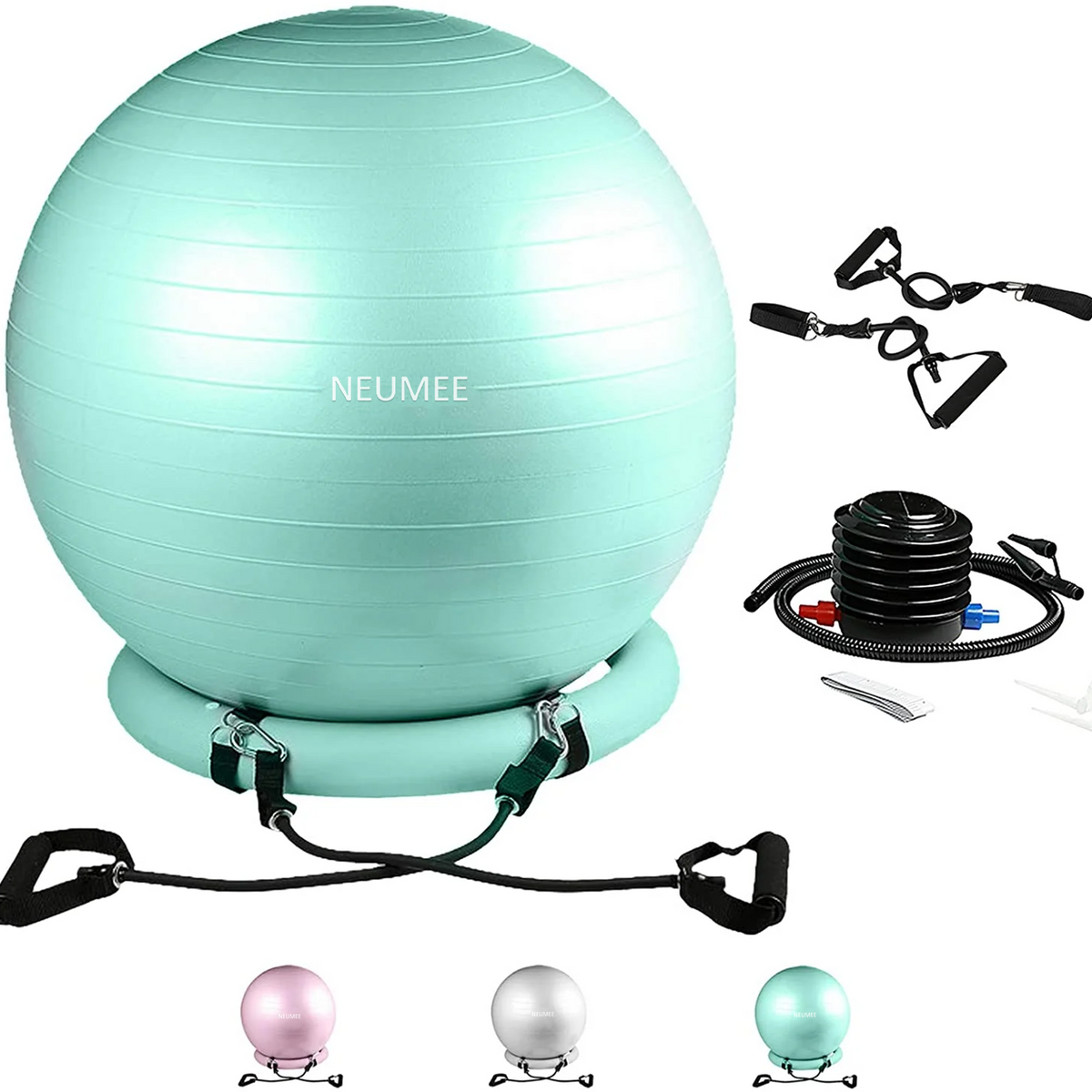 Yoga Ball Office Chair with Stability Base for Home Gym, Large Size neumee
