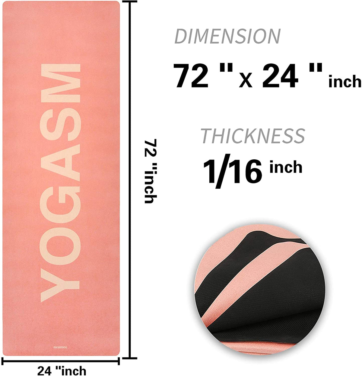Grippy Yoga Mat - 1.5 mm Thick Foldable Mat for Workout and