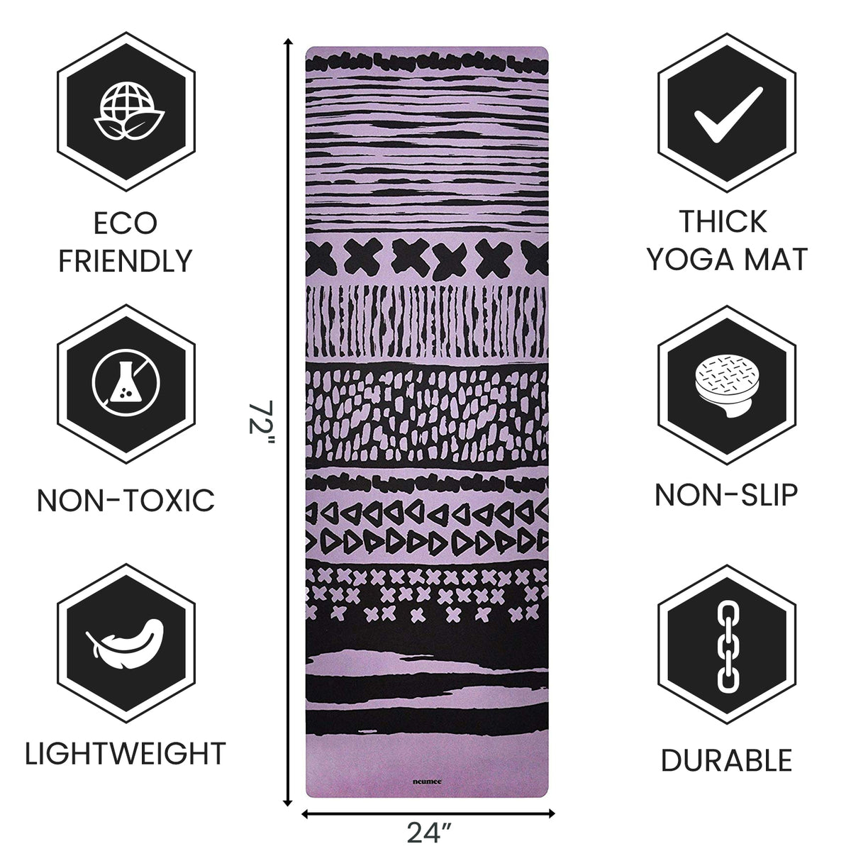  Lomi Fitness Premium Yoga Mat with Eco-Friendly Slip-Free  Material for Exercise & Fitness, Great for Yoga, Pilates and More, Home &  Gym Workouts, Lightweight, 6mm 61cm by 173cm (24in x