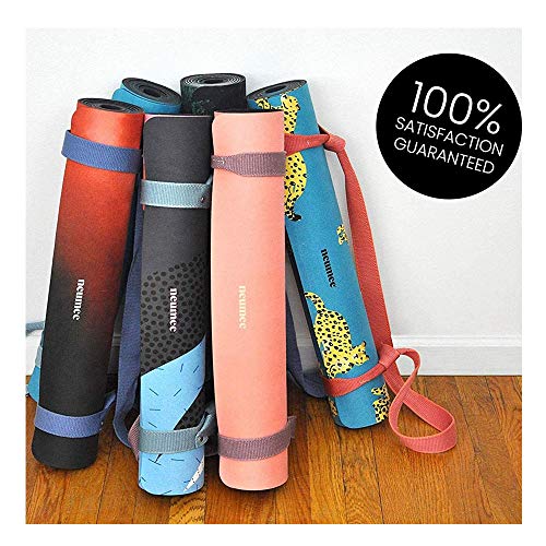 NEUMEE Exercise Yoga Mat with Carrying Strap for Women Men Rubber