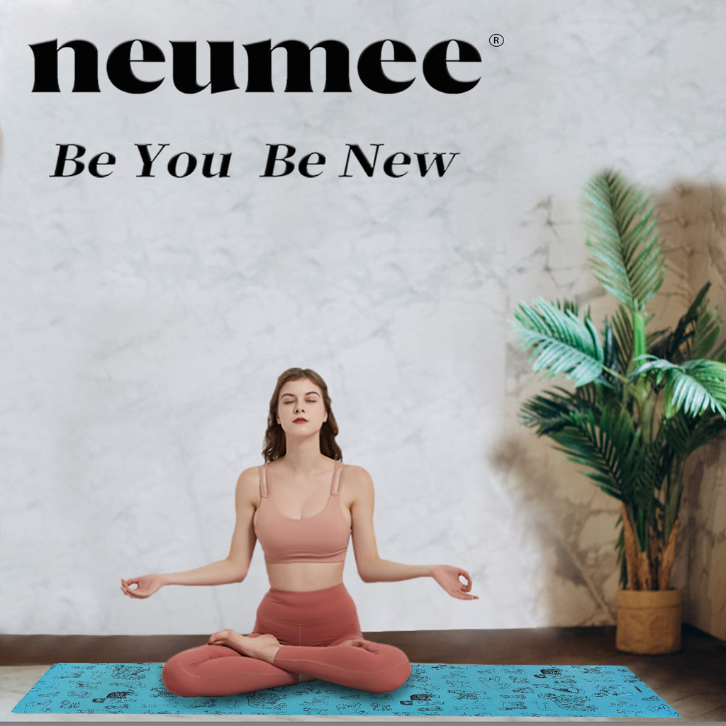 NEUMEE Travel Yoga Mat Foldable Non Slip Lightweight Natural Yoga Mat for Workout, Fitness, Soft and Durable, Hot Yoga 1.5mm for Woman Man Yoga Pilates Gym Home
