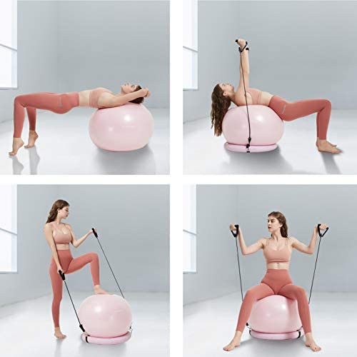NEUMEE Exercise Ball Chair with Resistance Bands, Workout Ball for Fitness, Large Size 65 cm