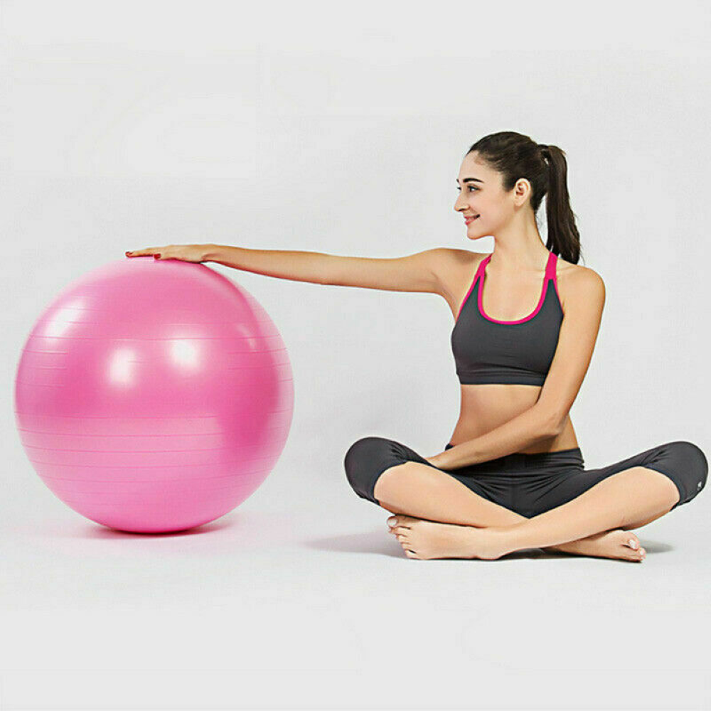 Tunturi - Ensemble de fitness - Gym ball 65 cm Bleu & 2 Haltères pour les doigts - Sport
